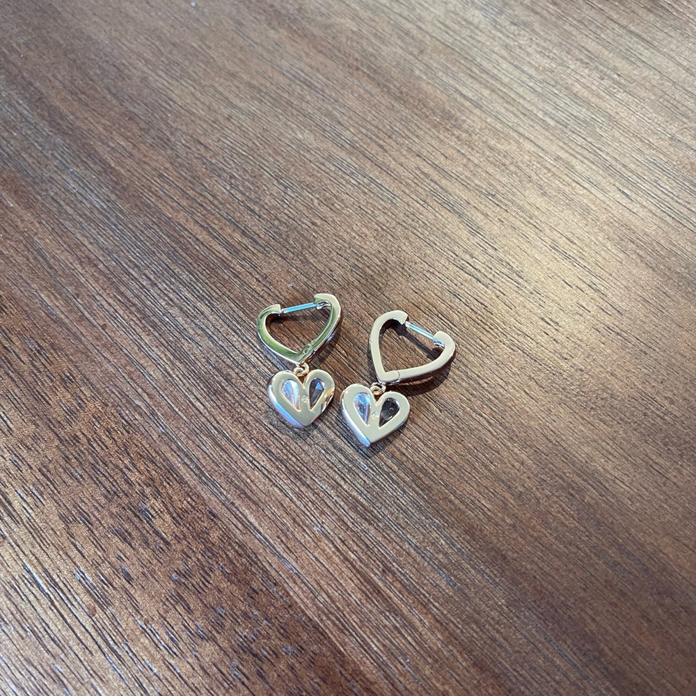 Kate Spade Rock Solid Stone heart dangle earrings! - Picture 3 of 4
